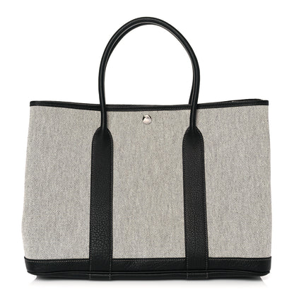 Hermes Buffle Skipper Toile Garden Party 36 MM Tote Black 1 of 9