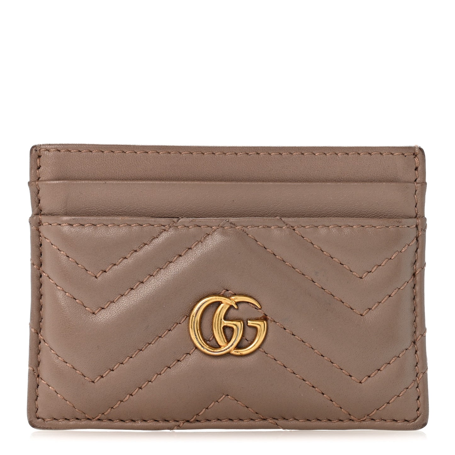 Calfskin Matelasse GG Marmont Card Holder Porcelain Rose