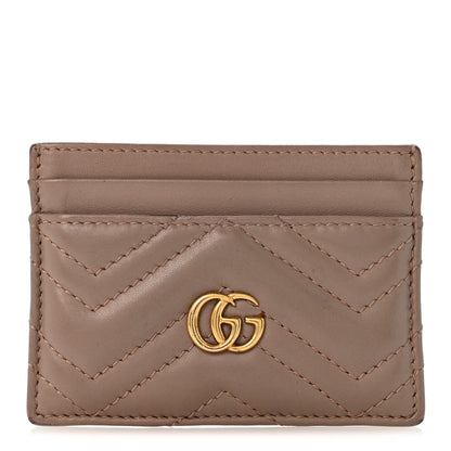 Gucci Calfskin Matelasse GG Marmont Card Holder Porcelain Rose 1 of 10