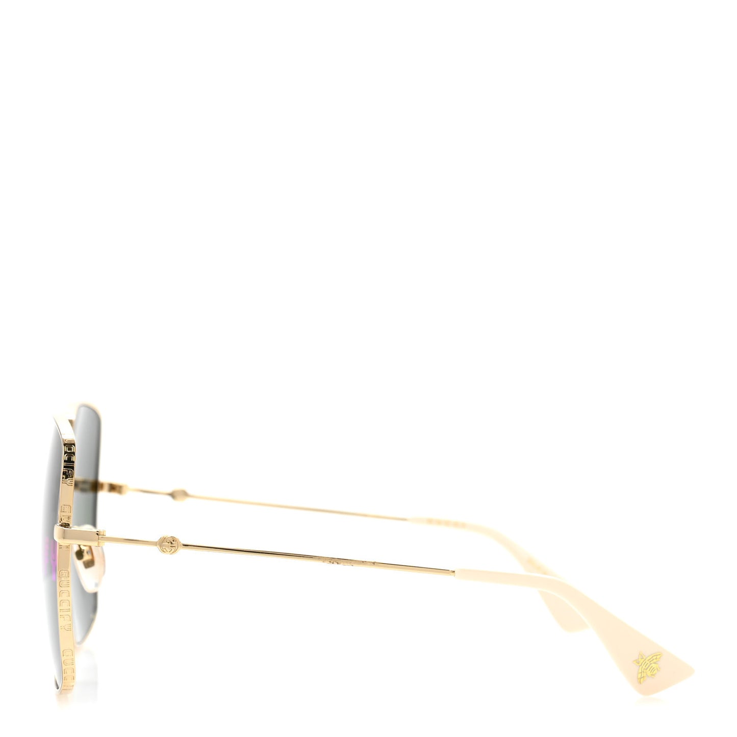 Metal Rectangular Guccify Frame Sunglasses GG0414S Gold