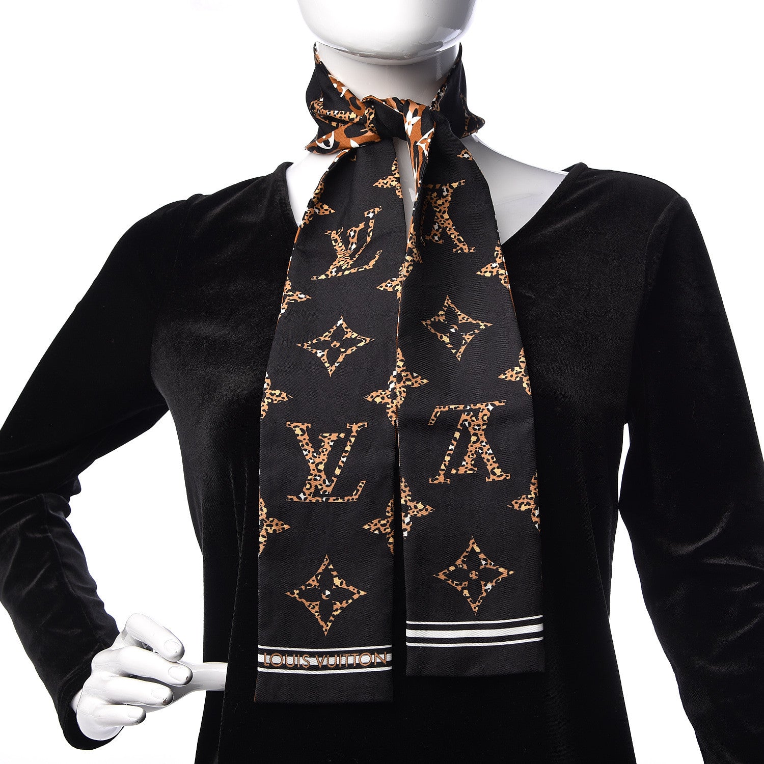 Louis Vuitton Silk Monogram Giant Jungle Bandeau Black 2 of 3