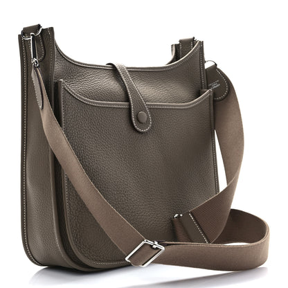 Hermes Taurillon Clemence Evelyne III PM Etoupe 3 of 9