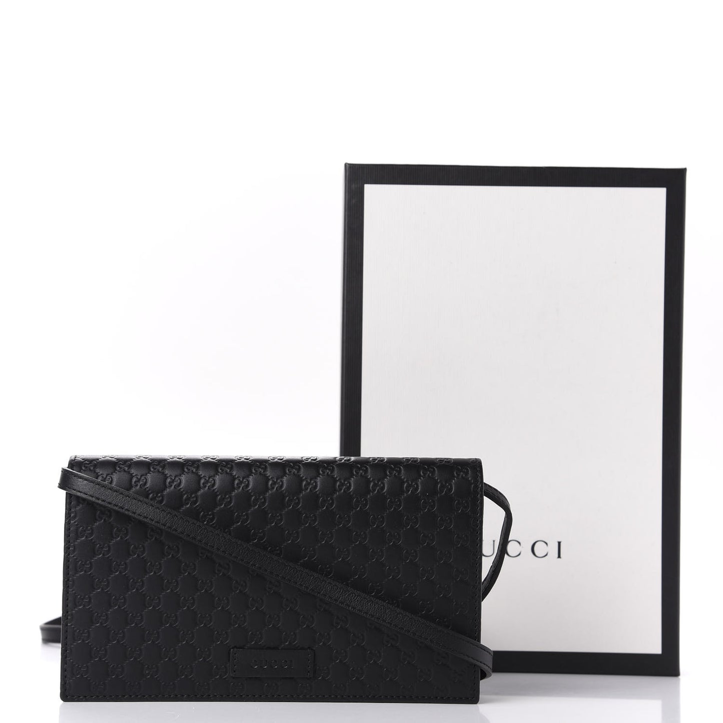 Microguccissima Crossbody Wallet Black