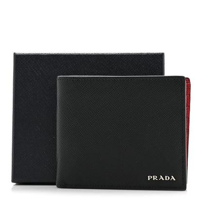 Prada Saffiano Bi-Fold Wallet Black Fuoco 12 of 12