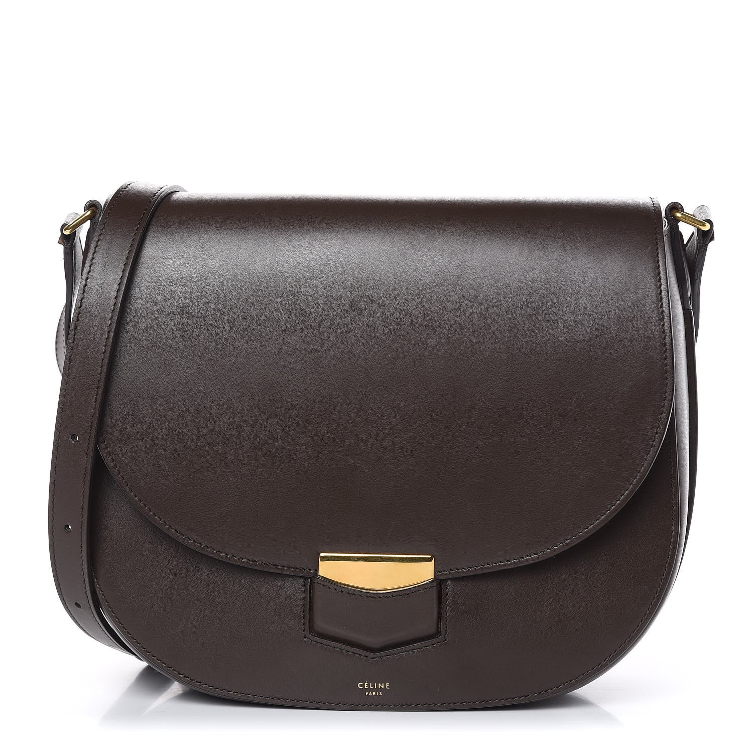 Celine Supersoft Calfskin Medium Trotteur Wood 1 of 15