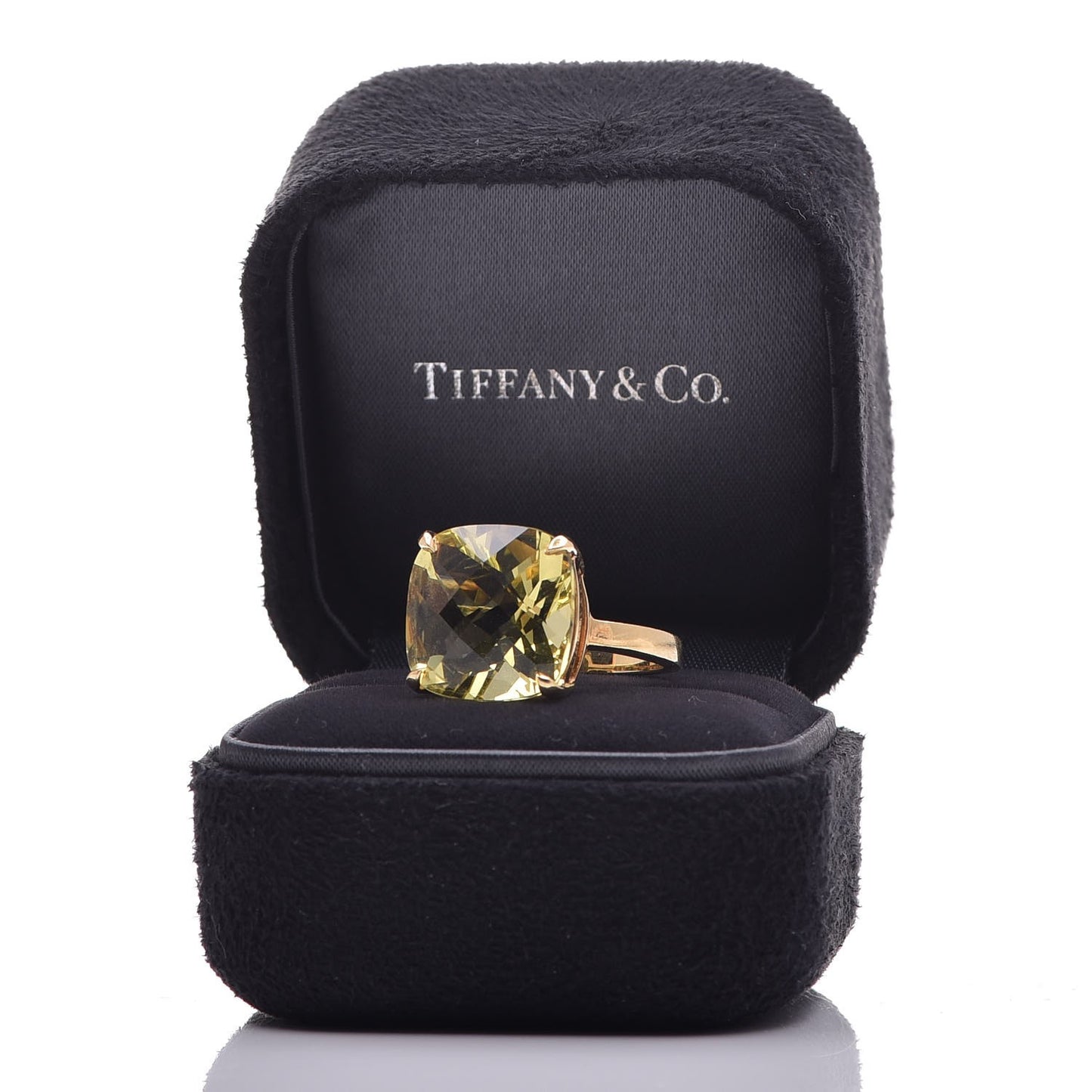 18K Yellow Gold Citrine Sparklers Cocktail Ring 53 6.25