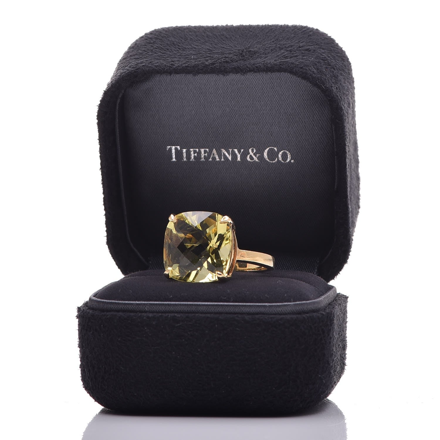 Tiffany 18K Yellow Gold Citrine Sparklers Cocktail Ring 53 6.25 7 of 7