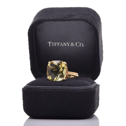 Tiffany 18K Yellow Gold Citrine Sparklers Cocktail Ring 53 6.25 7 of 7