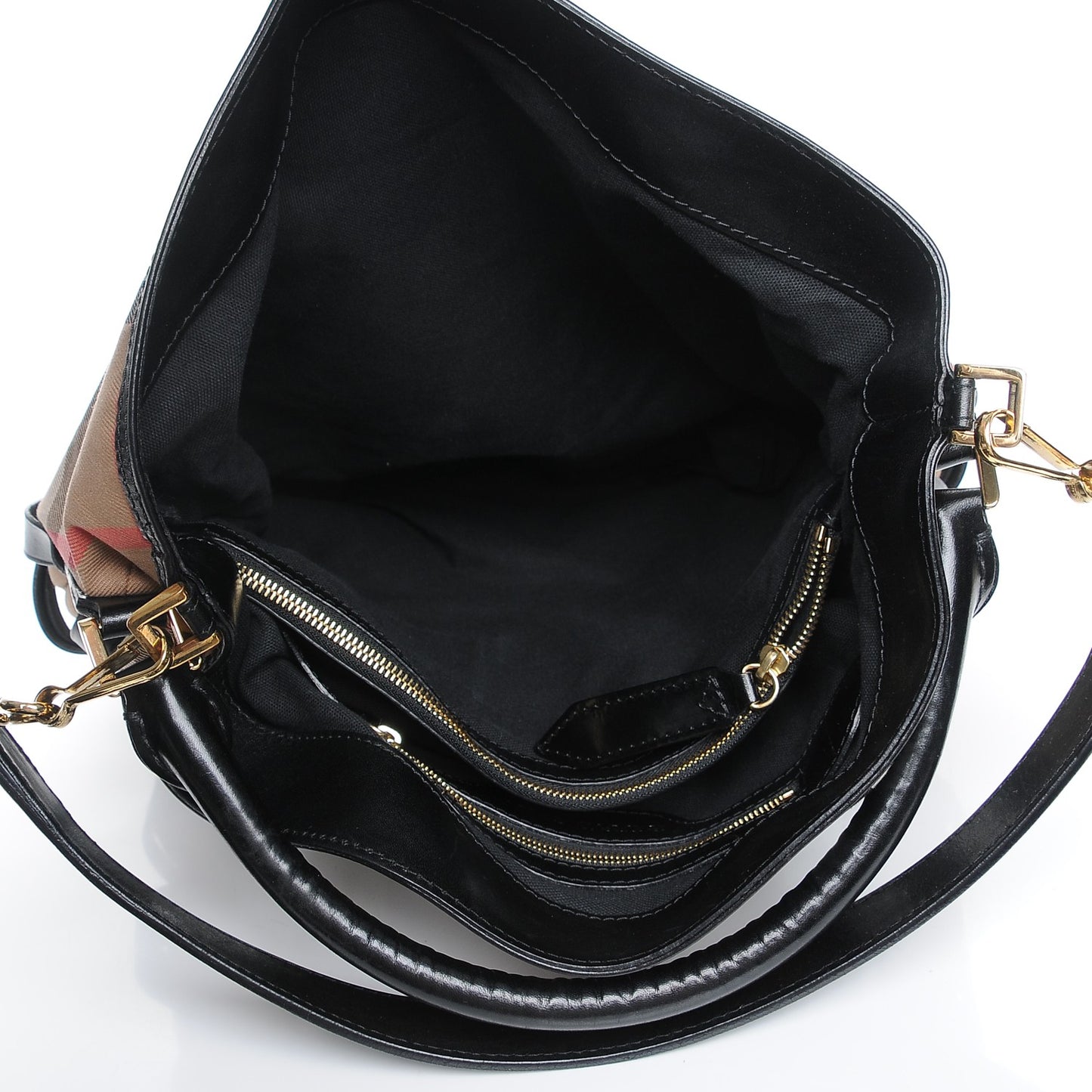 House Check Bridle Calfskin Medium Gosford Hobo Black