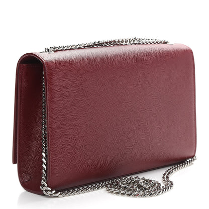 Saint Laurent Grain De Poudre Medium Monogram Kate Satchel Dark Red 3 of 8