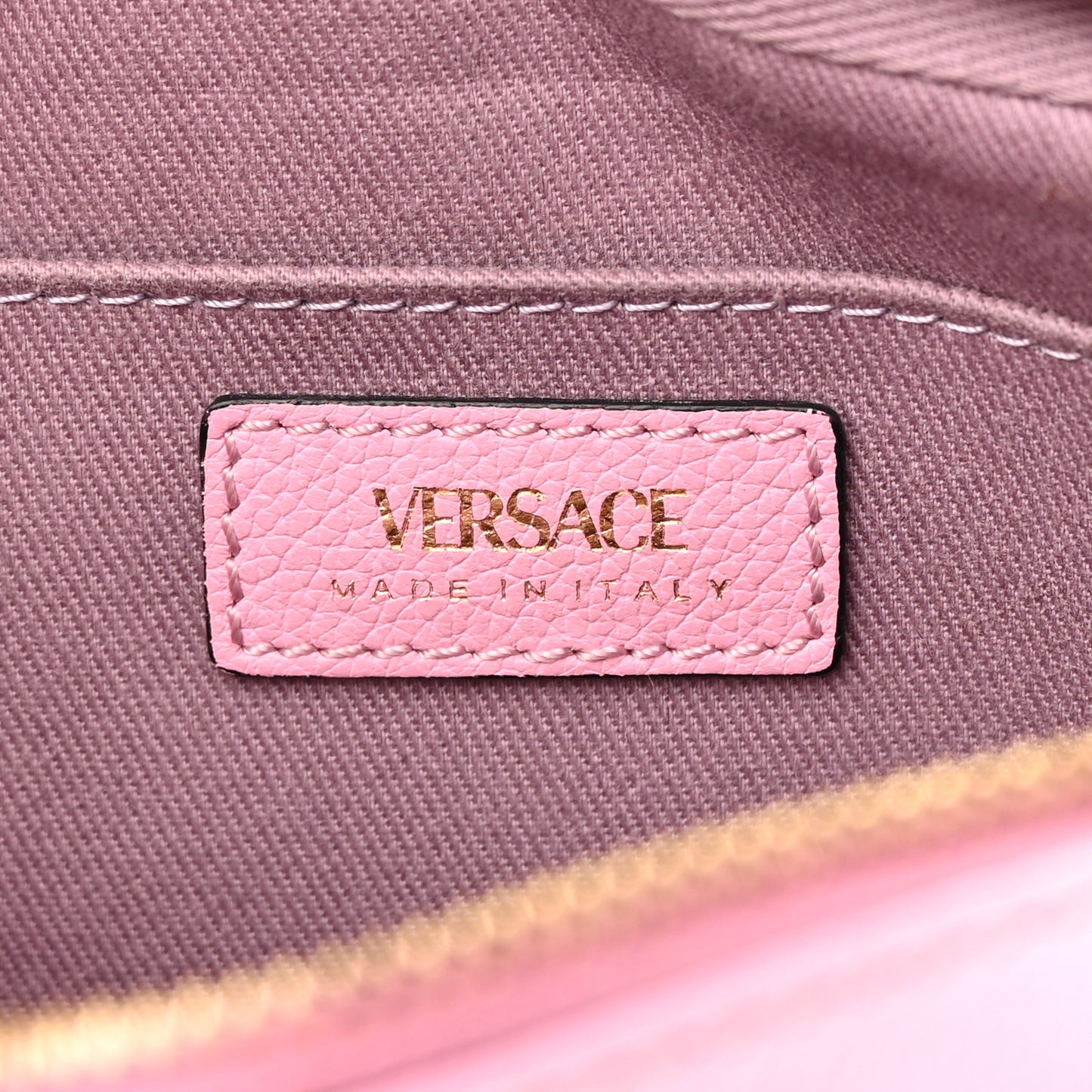 Grained Calfskin Medusa Camera Bag Pink