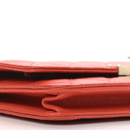 Chanel Caviar Quilted Golden Class Wallet On Chain WOC Red 9 of 12