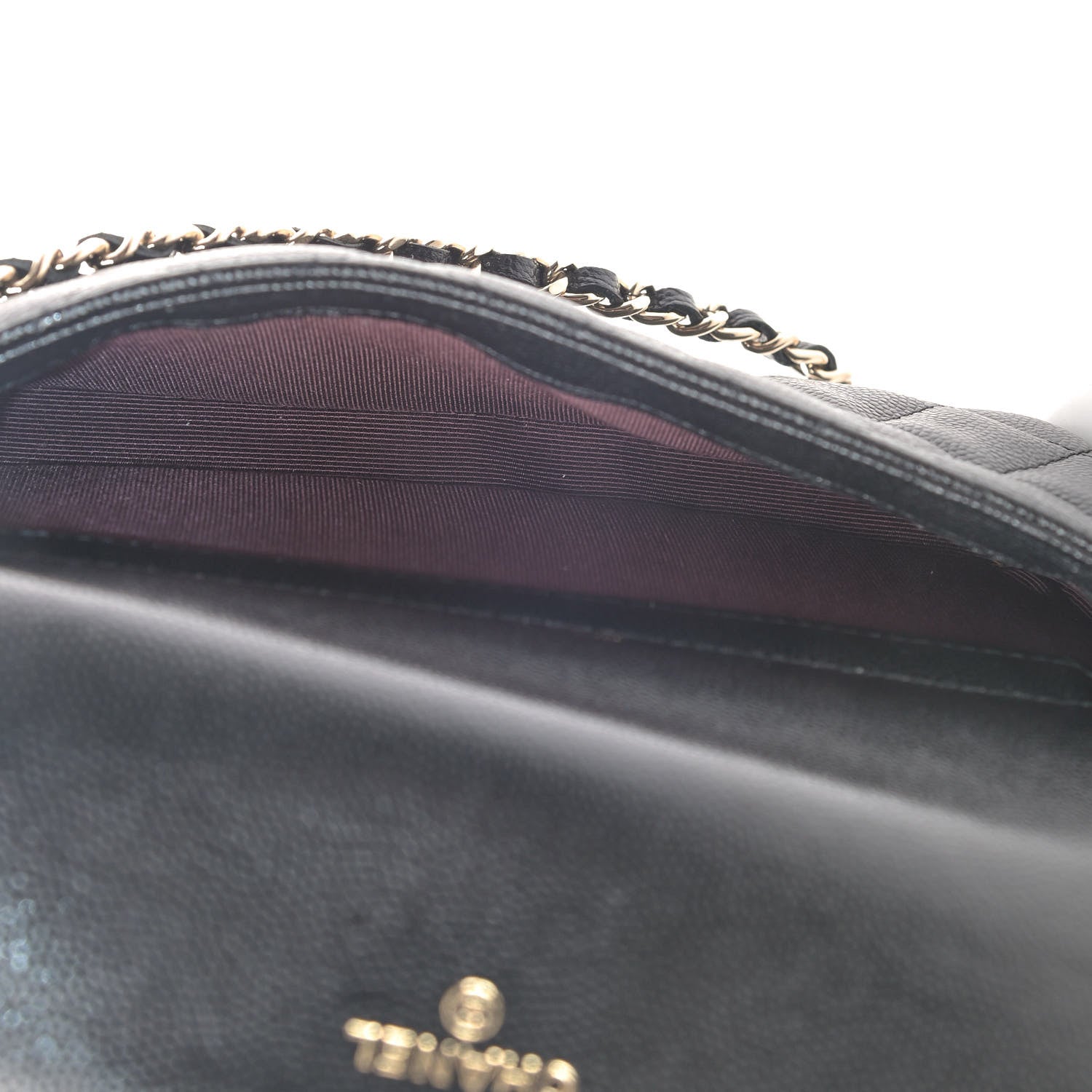 Chanel Caviar Quilted Flap Phone Holder With Chain Black 5 of 11