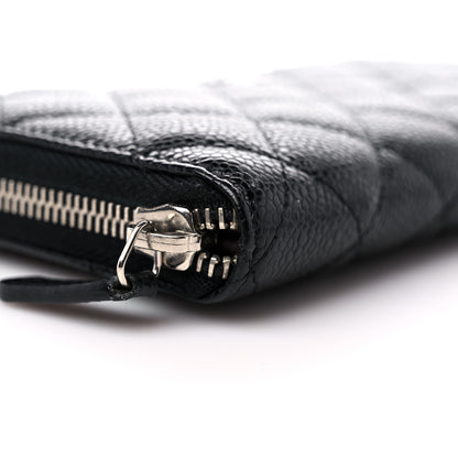 Chanel Caviar Quilted Large Gusset Zip Around Wallet Black 10 of 12