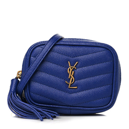 Saint Laurent Grain De Poudre Matelasse Monogram Baby Lou Camera Bag Sapphire Blue 1 of 6