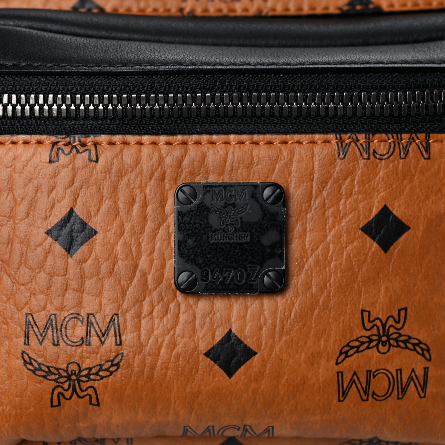 MCM Visetos Medium Belt Bag Cognac Black 9 of 9