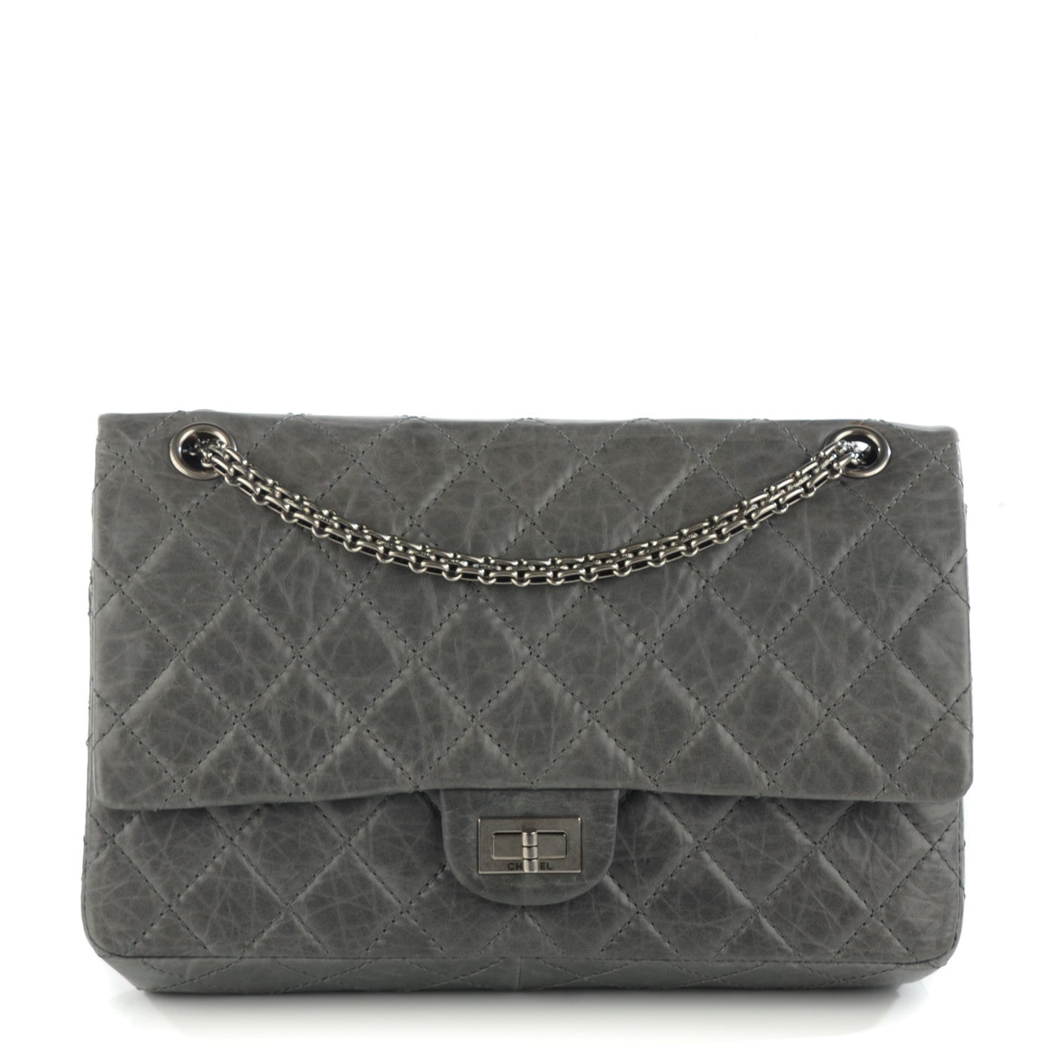 Chanel Aged Calfskin Quilted 50th Anniversary 2.55 Reissue Flap 226 Grey 1 of 9