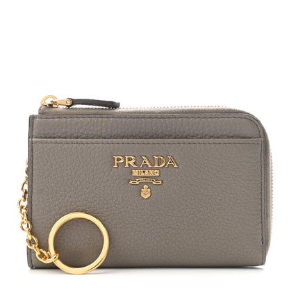 Prada Daino Colour Metal Zip Around Keychain Argilla 1 of 7