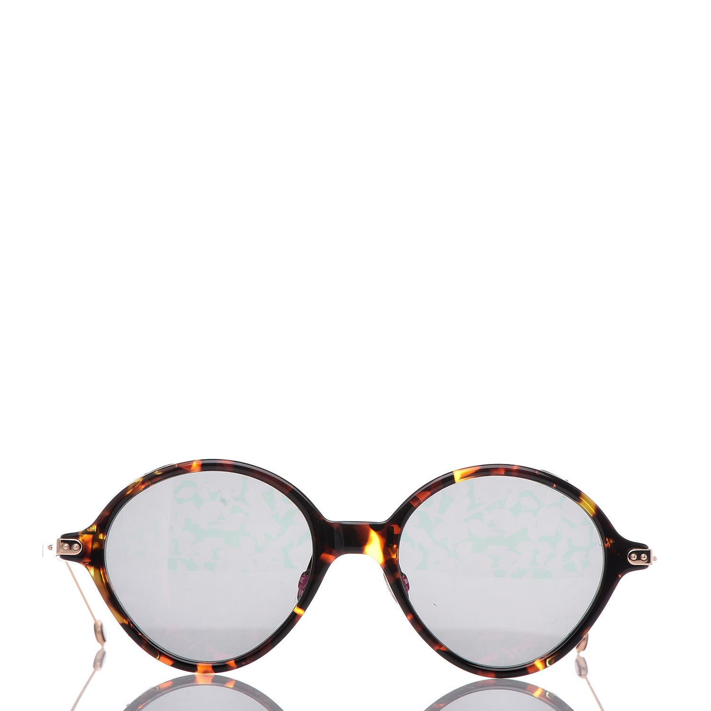 Acetate Leaf Print Umbrage Round Sunglasses Pink Foliage