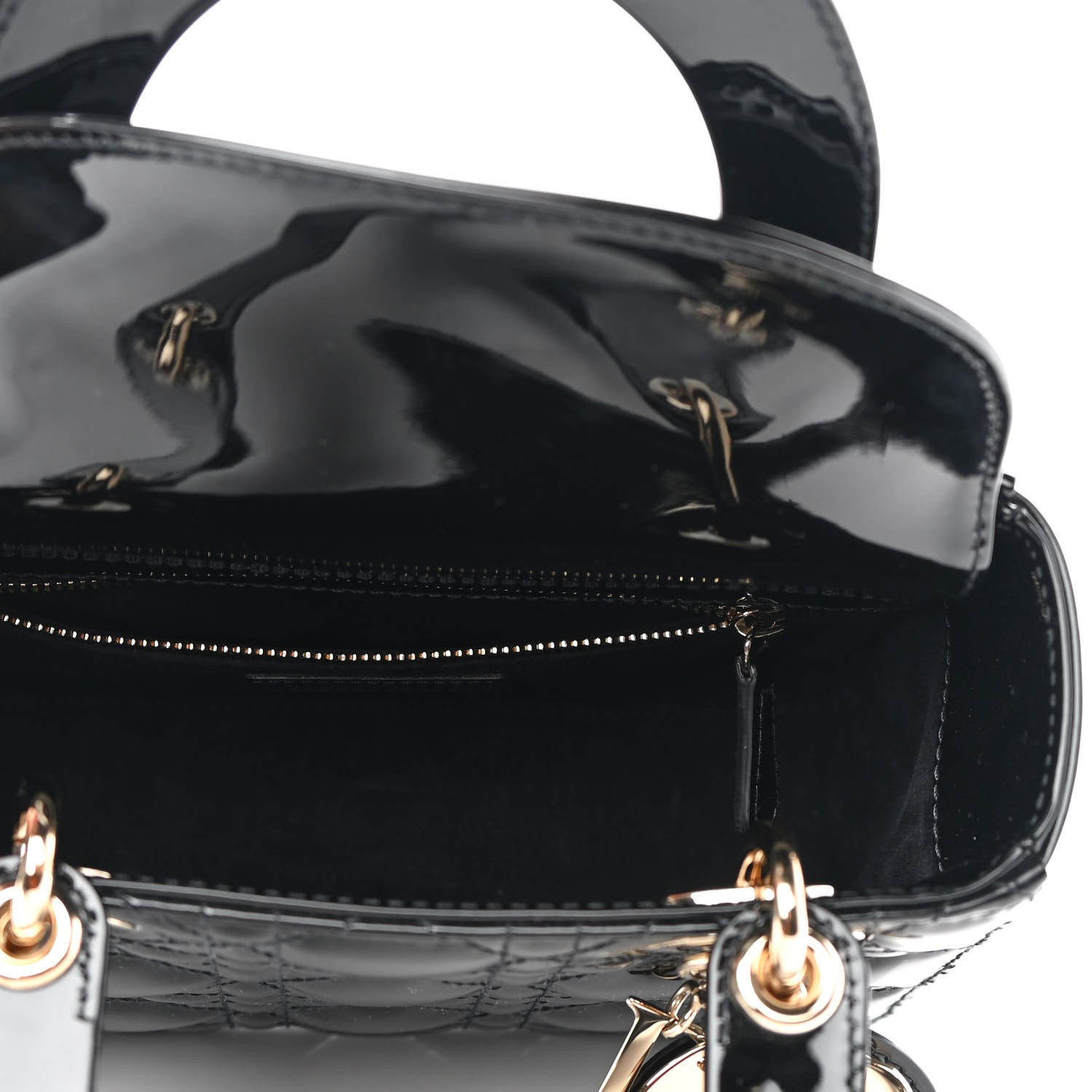 Christian Dior Patent Cannage Small Lady Dior Black 5 of 8