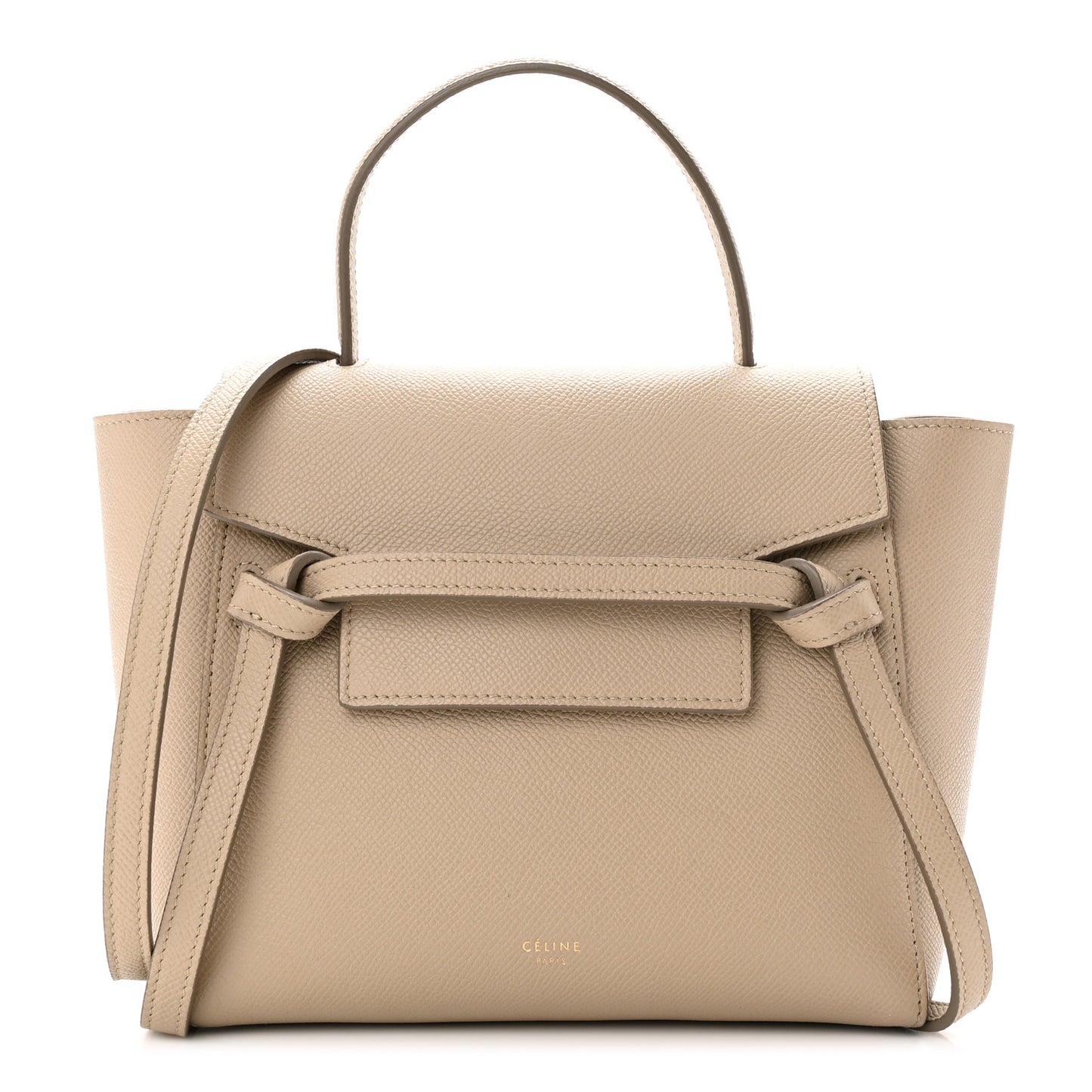 Grained Calfskin Nano Belt Bag Light Taupe