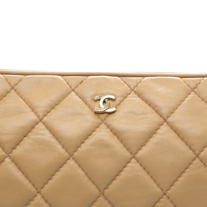 Chanel Lambskin Quilted Cosmetic Zip Pouch Beige 12 of 12