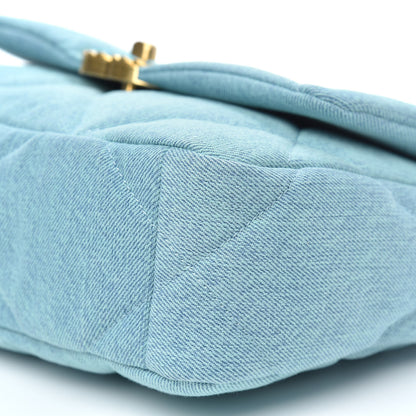 Chanel Denim Quilted Medium Chanel 19 Flap Neon Blue 9 of 11