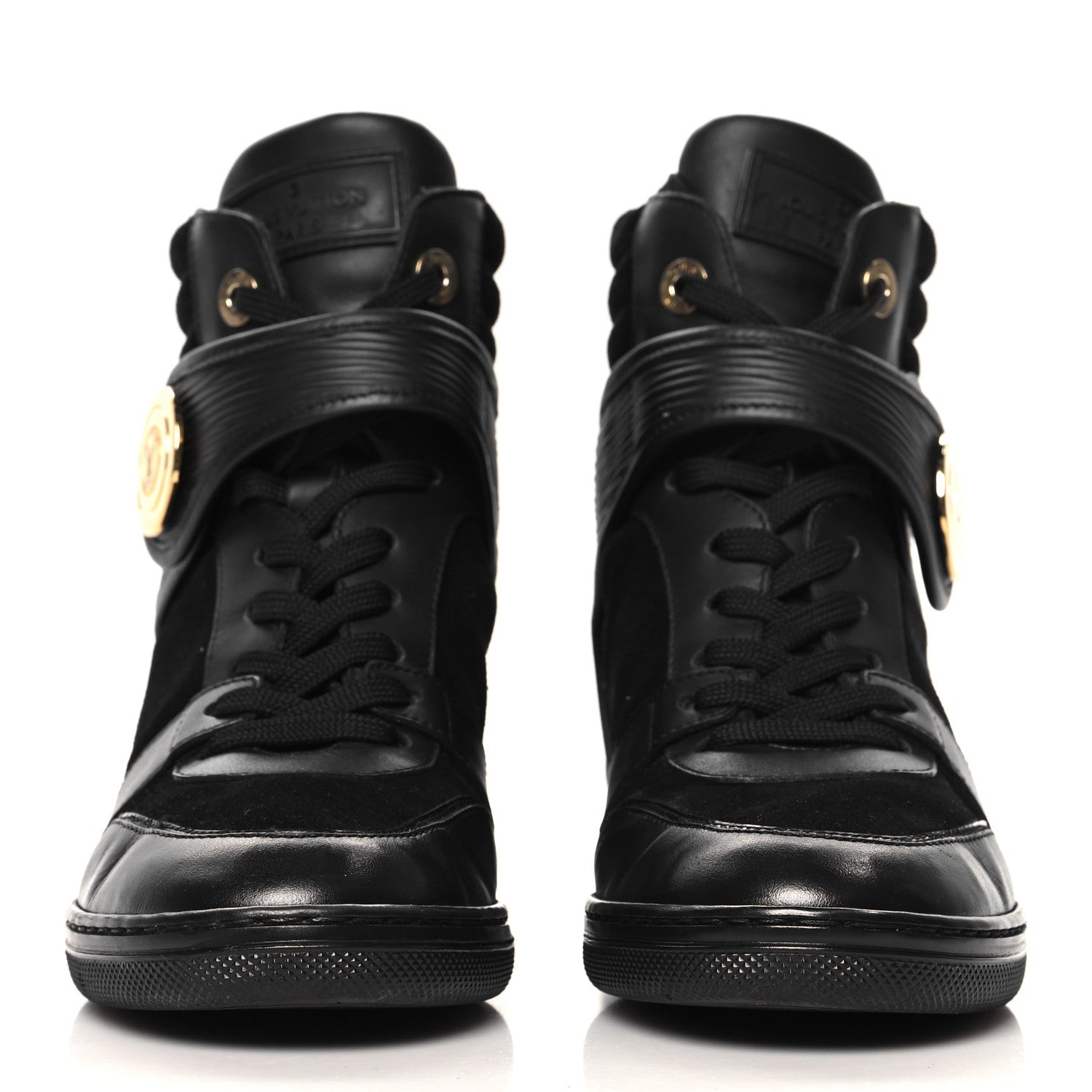 Louis Vuitton Epi Suede Postmark Wedge Sneakers 37.5 Black 3 of 8