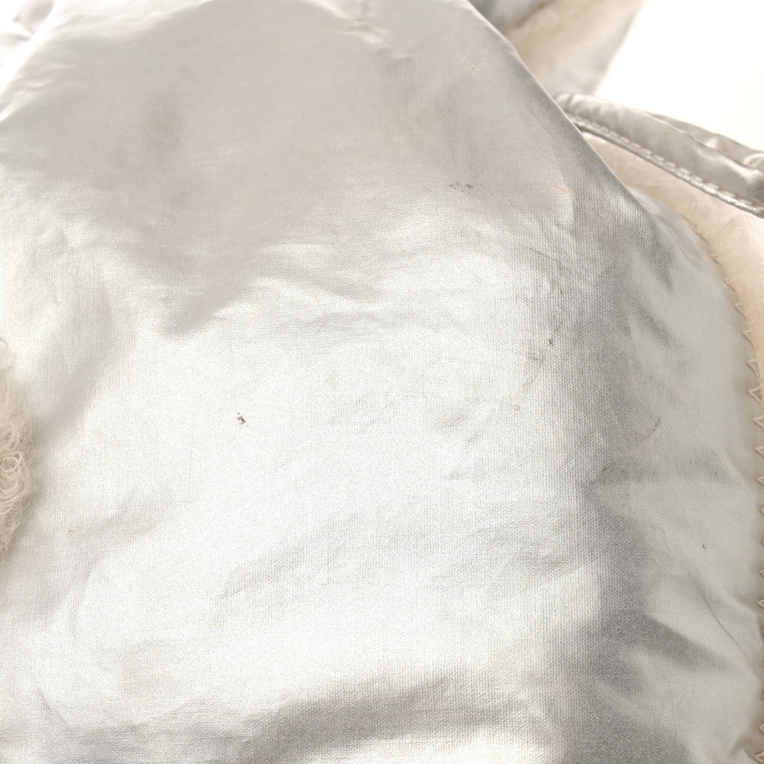 Chanel Vinyl Mohair Trimmed CC Bonbons Tote Silver 15 of 17