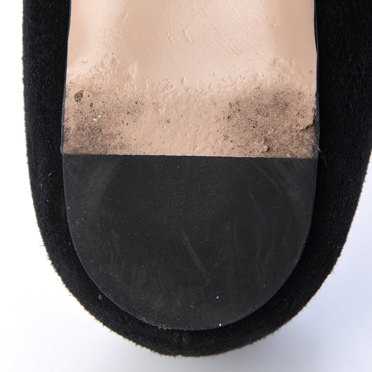 Suede Web Bow Point Toe Ballerina Flats 38.5 Black