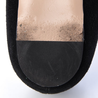 Gucci Suede Web Bow Point Toe Ballerina Flats 38.5 Black 9 of 11