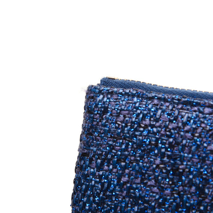 Chanel Woven Straw Raffia Deauville Cosmetic Pouch Blue 11 of 11