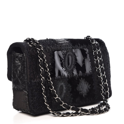 Chanel Tweed Patchwork Medium Single Flap Black 3 of 10