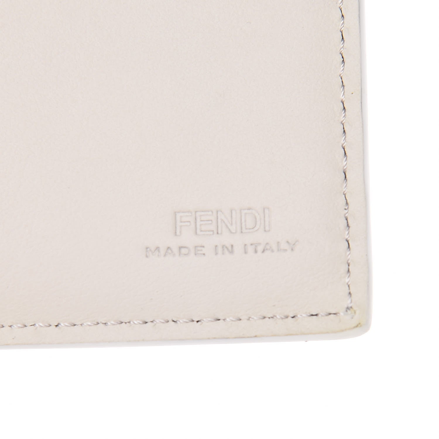 Fendi Vitello Century Mini Bug Eyes Bi-Color Bi-Fold Wallet Blue White Ice 6 of 7
