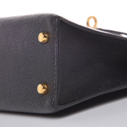 Hermes Chevre Chandra Mini Kelly Sellier 20 Black 24 of 37