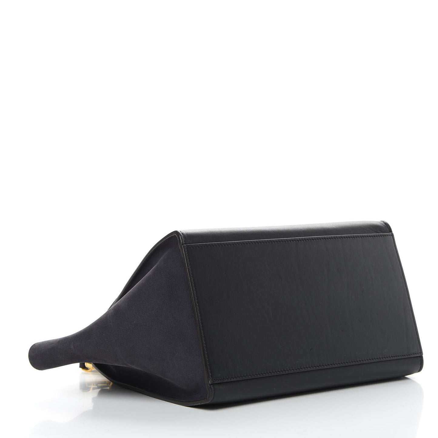 Nubuck Crocodile Embossed Small Trapeze Navy