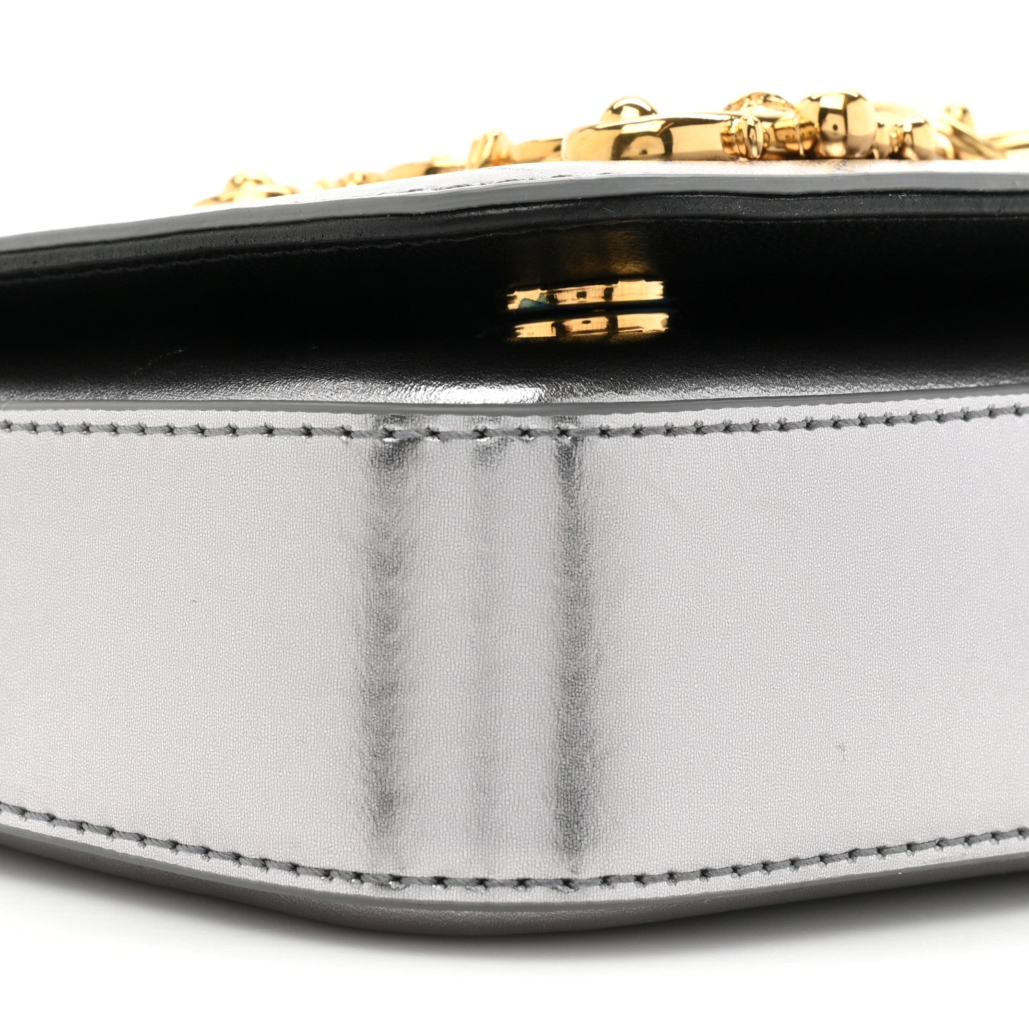 Dolce & Gabbana Metallic Nappa Mini DG Girls Shoulder Bag Silver 8 of 12