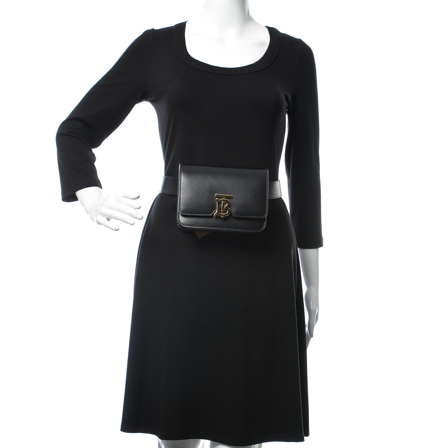 Burberry Calfskin TB Belt Bag Black 2 of 9