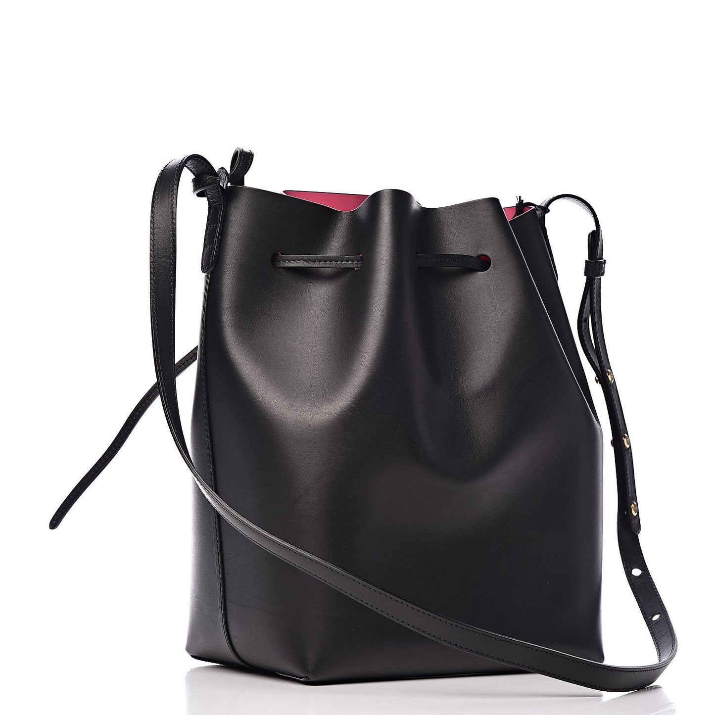 Vegetable Tanned Calfskin Bucket Bag Black Dolly
