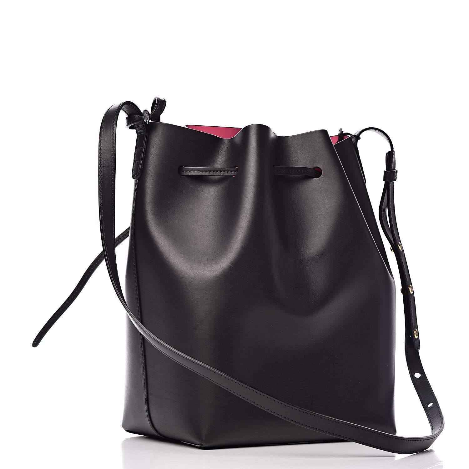 Mansur Gavriel Vegetable Tanned Calfskin Bucket Bag Black Dolly 4 of 9