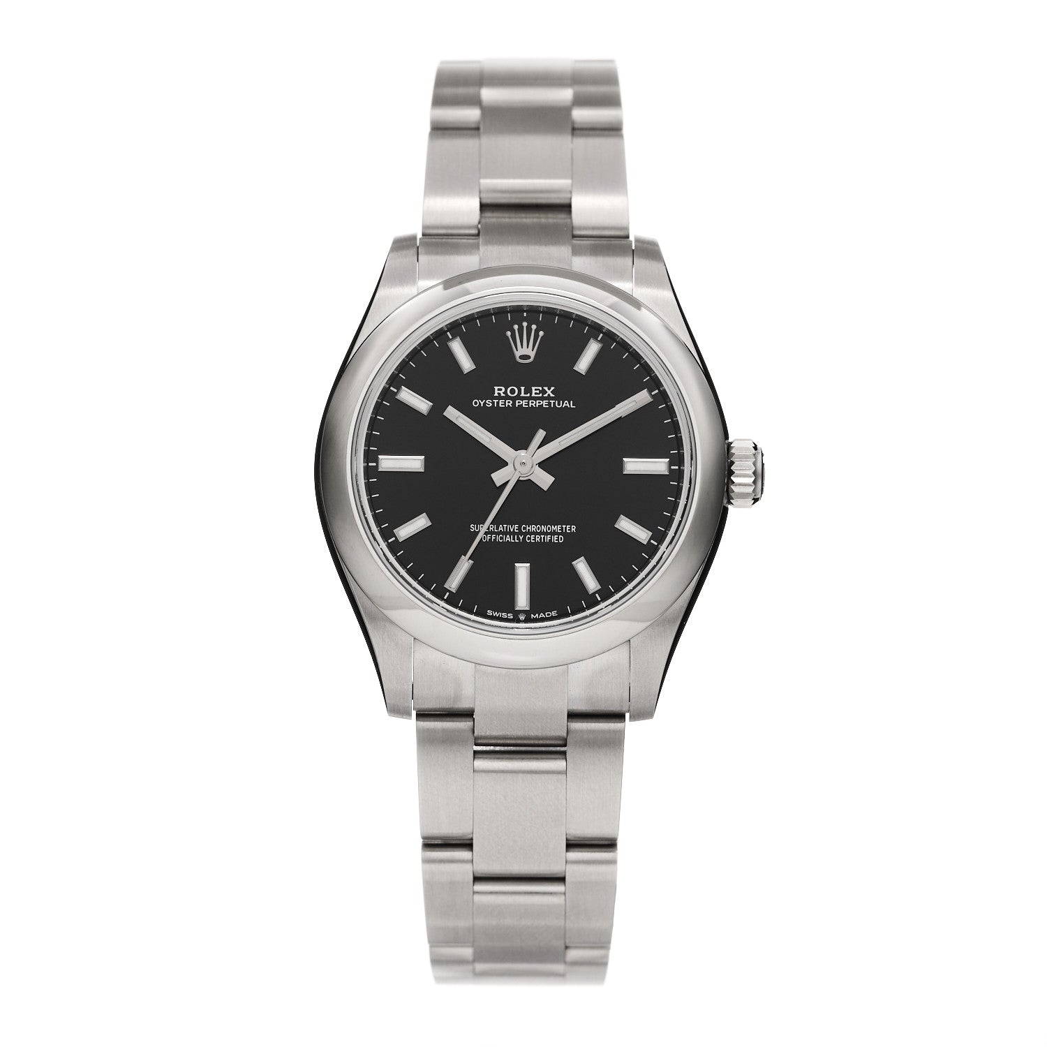 Rolex Stainless Steel 31mm Oyster Perpetual Watch Bright Black 277200 1 of 5