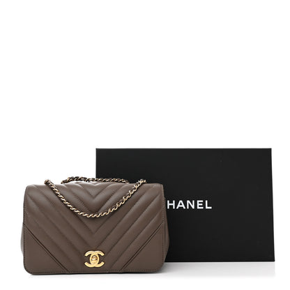 Chanel Calfskin Chevron Quilted Mini Statement Flap Khaki 12 of 12