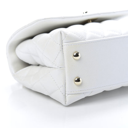 Chanel Iridescent Caviar Quilted Mini Coco Handle Flap White 9 of 11