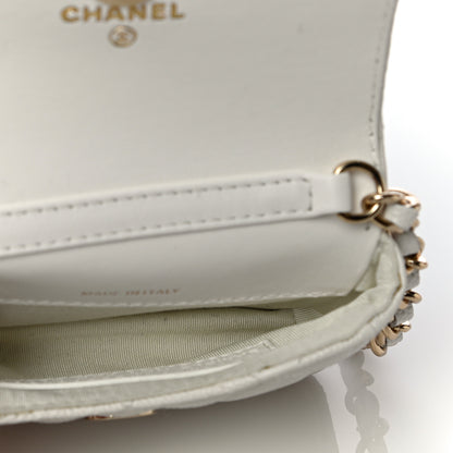 Chanel Caviar Quilted Belt Bag With Charms On Chain White 5 of 13