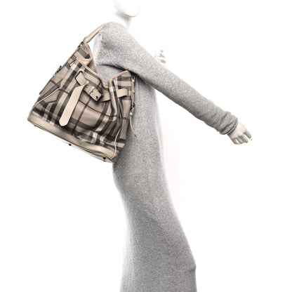 Burberry Smoked Check Medium Walden Belted Hobo Trench 2 of 9
