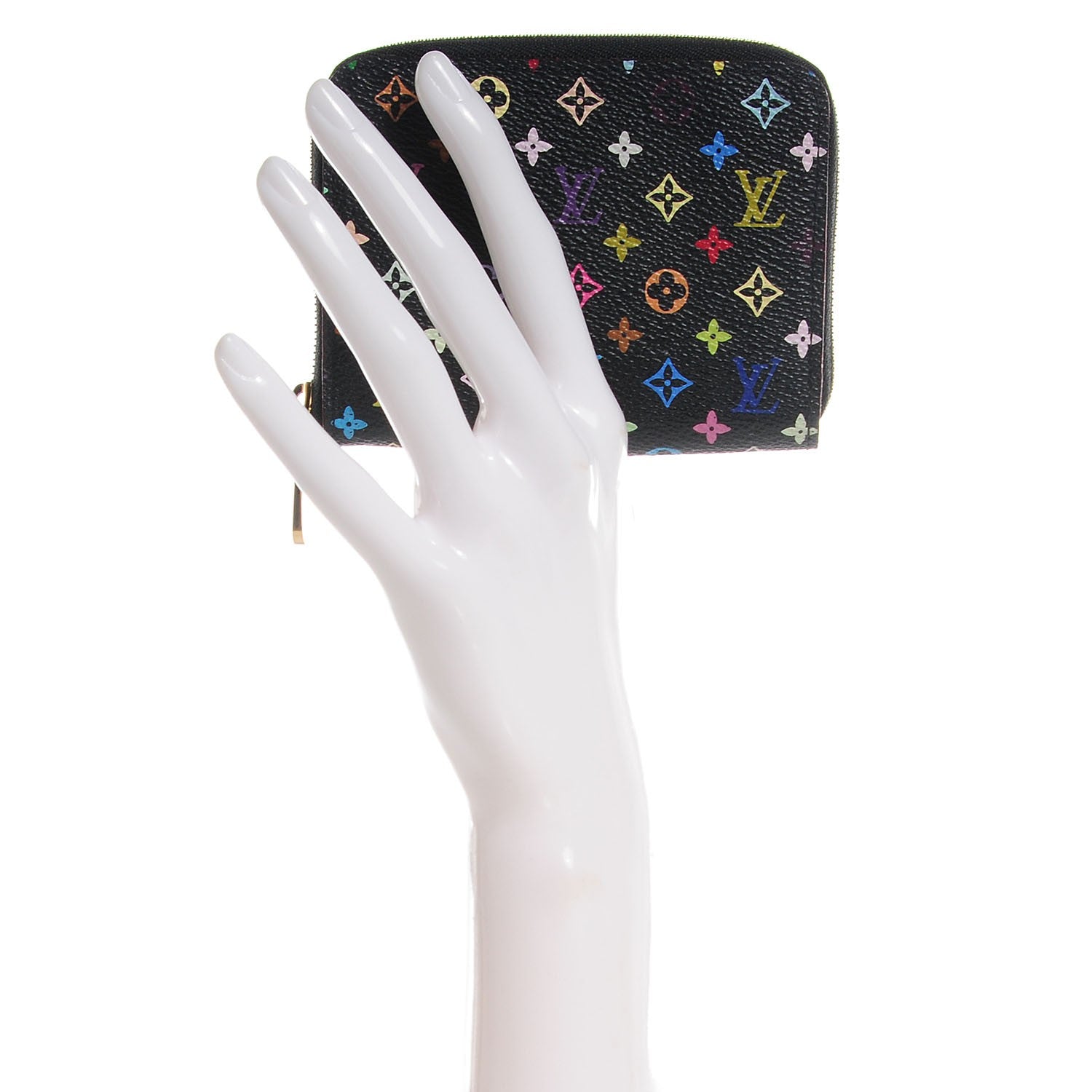 Louis Vuitton Monogram Multicolor Zippy Coin Purse Black Violet 2 of 7