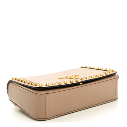 Prada Glace Calfskin Studded Crossbody Cammeo 4 of 9