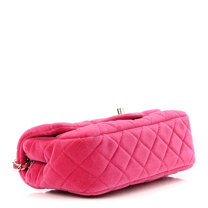 Chanel Velvet Quilted Mini Rectangular Pearl Crush Flap Fuchsia 5 of 10