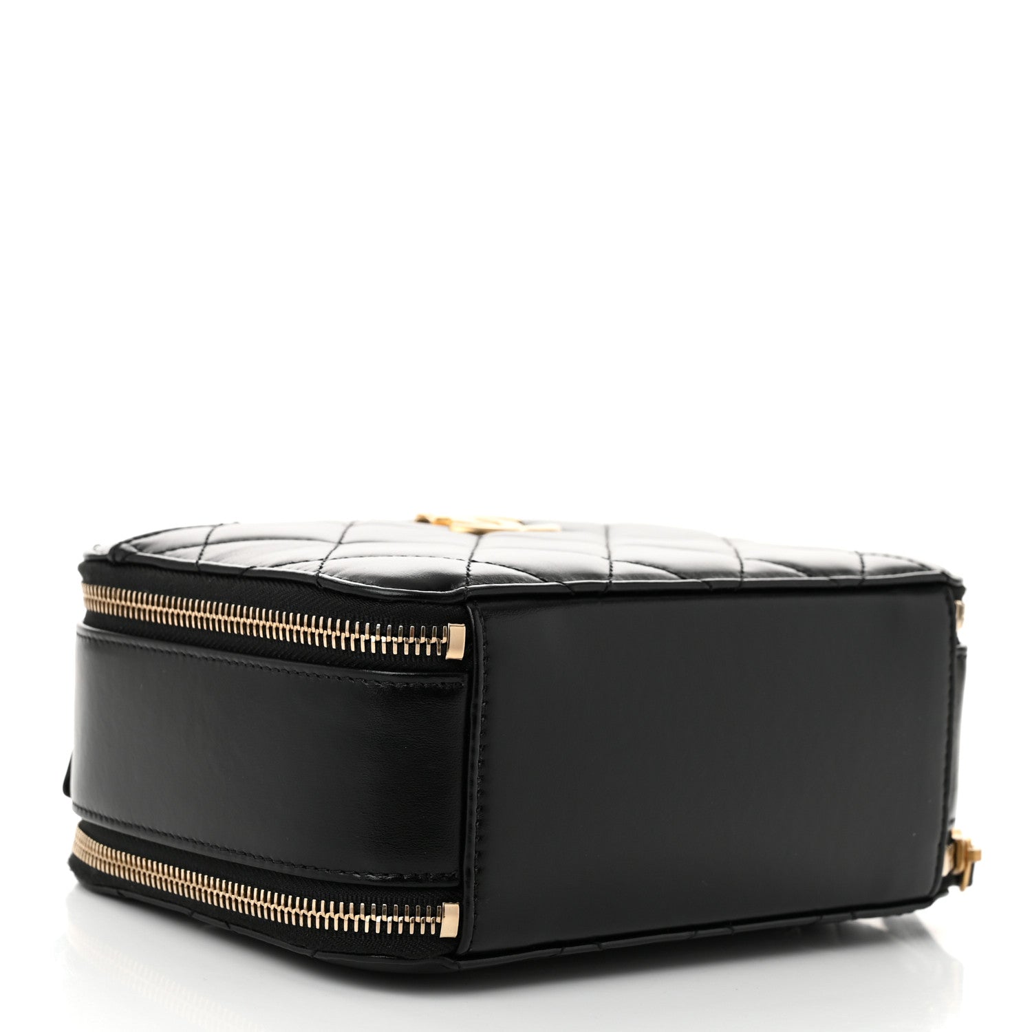 Chanel Shiny Calfskin Quilted Top Handle Vanity Black 4 of 13