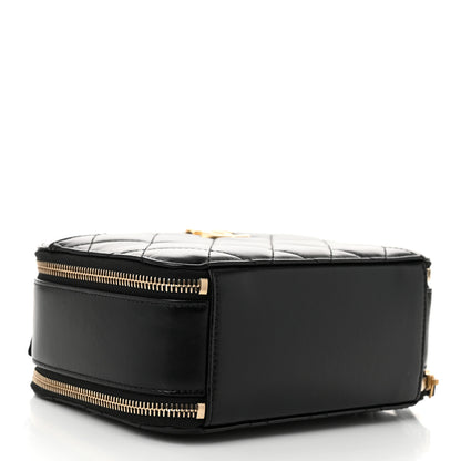 Chanel Shiny Calfskin Quilted Top Handle Vanity Black 4 of 13